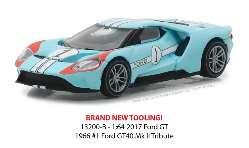 GL 1: 64 Ford GT 1966#1 Ford GT 40 Mk II сплав модель машинки, Diecast металлические игрушки подарок на день рождения для детей, носки для мальчиков