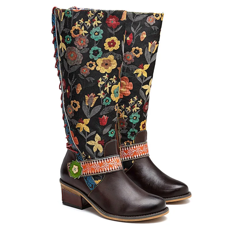 Женские высокие резиновые сапоги на платформе SONDR botas altas mujer коричневые из