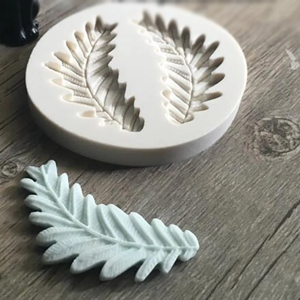 feather silicone fandont mold Silica gel moulds feather Chocolate molds