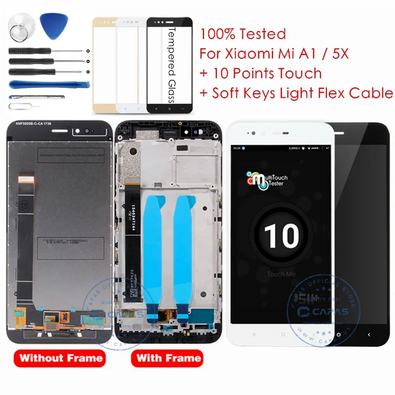ЖК дисплейный модуль для Xiaomi экран с 10 точками касания дисплей и дигитайзер Mi A1 5X