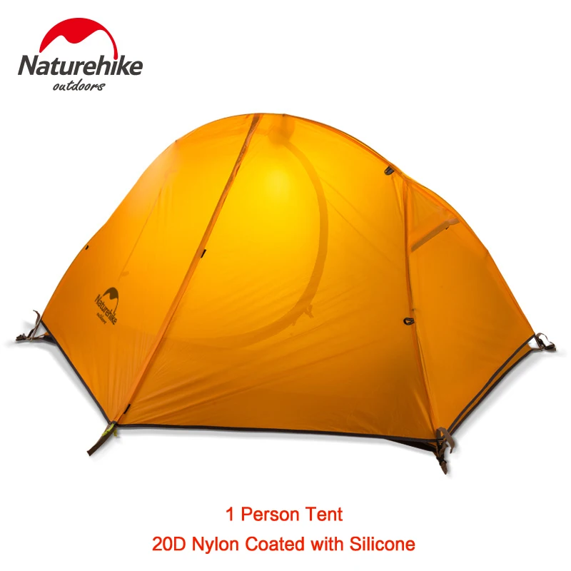 Naturehike палатка для кемпинга 210T 20D силиконовая ткань сверхлегкий 1 человек 2 человека двухслойная альпинистская походная палатка с ковриком - Цвет: 20D Orange