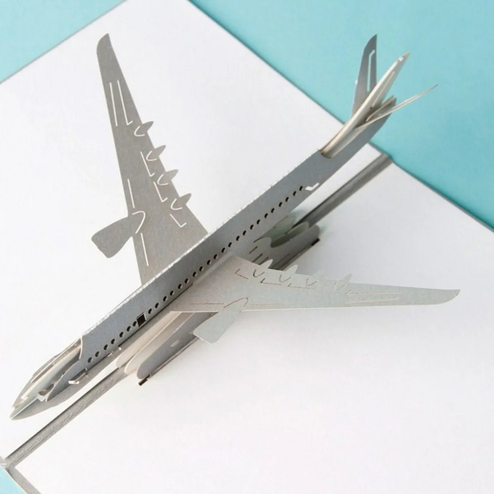 3D Pop Up Airplane Greeting Cards Christmas Birthday Valentine Invitation-Y102 greeting cards