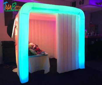 

Multi-Colors changing custom LED inflatable cabin portable photo booth air booth for photo booth wedding party events for sale