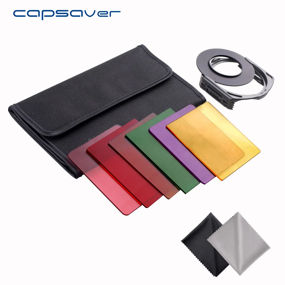 

capsaver Camera Lens Filter Colored Light Filters Brown Pink Red Purple Green Yellow Cokin P Filter Adapter Ring Holder 52mm