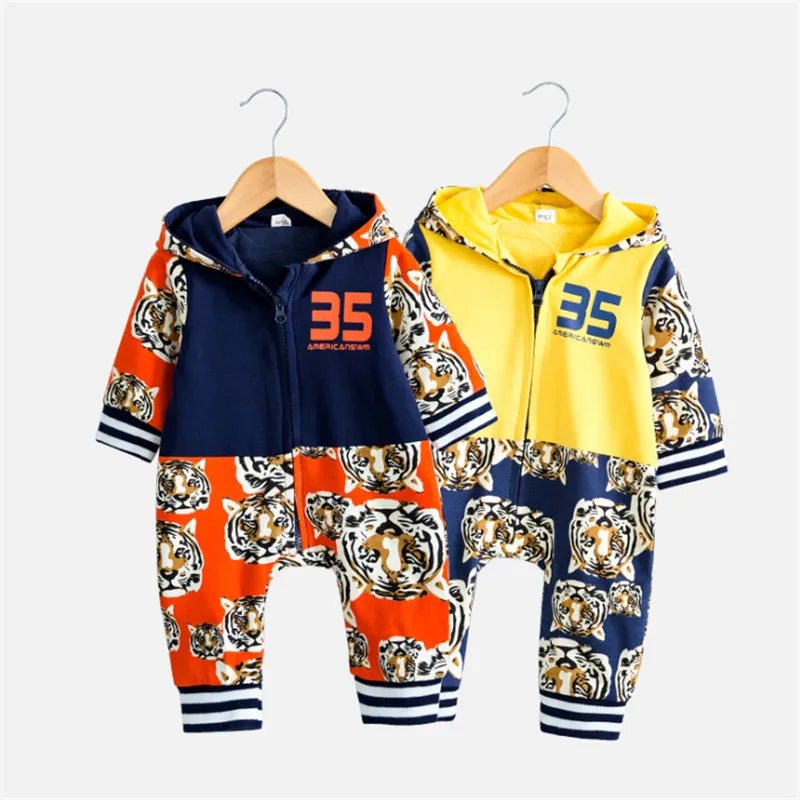 

2018 Kids Newborn Children Unisex Baby Girls and Boys Winter Clothes Hooded Baby Onesie Baby Long Sleeve Jumpsuit Bebe Clothing