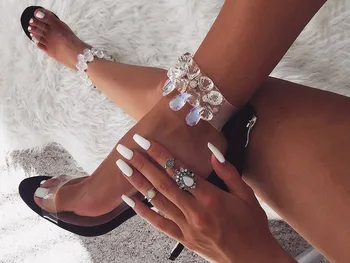 

Women Transparent Sandals Zipper PVC Pump Ankle Strap 11cm High Heels Crystal Sandals Lady Sexy Chic Shoes sandalias mujer 2020