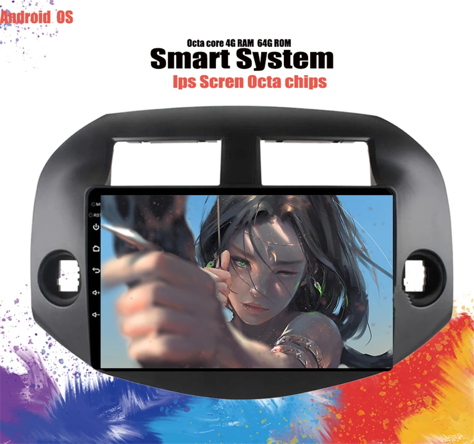 

Android 9.1 car dvd player for Toyota RAV4 Rav 4 2007 2008 2009 2010 11 2 din 1024*600 gps navigation wifi Octa core Head Unit
