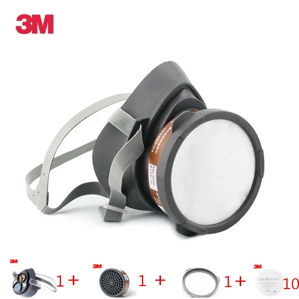 3M 3200 Gas Mask anti-fog anti-industrial construction dustproof half face dust masks Used With 3701CN Filter Cotton Health - Цвет: 13 in 1
