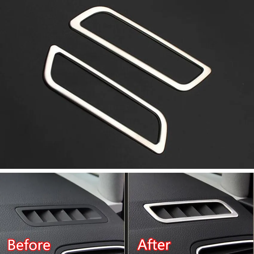 

YAQUICKA 2Pcs/set Car Dashboard Air Outlet Vent Frame Trim Cover Sticker For Volkswagen Sharan 2013 2014 2015 2016 Car-styling