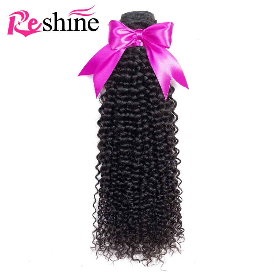 

Reshine Brazilian Kinky Curly Hair Bundles 100% Human Hair 1/3/4 Bundles Natural Color Jerry Curl Remy Hair Weaves Extensions