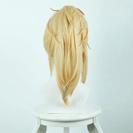 Ccutoo 40 см блондинка короткие прямые Синтетический парик с конский хвост с зажимом термостойкость косплэй парик Fate/Apocrypha Mordred
