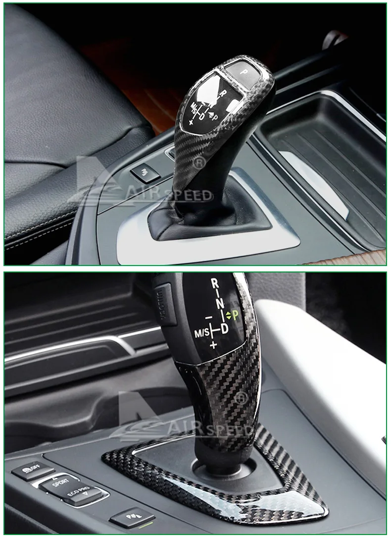Airspeed Carbon Fiber Gear Shift Knob Cover for BMW F20 F21 F22 F23 F30 F34 F10 F11 F07 F18 F25 F26 F15 F16 F01 I8 Accessories