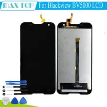 Para blackview bv5000 pantalla lcd con panel de la pantalla táctil de piezas de repuesto para bv5000 5 pulgadas a prueba de agua al aire libre smartphone + herramientas