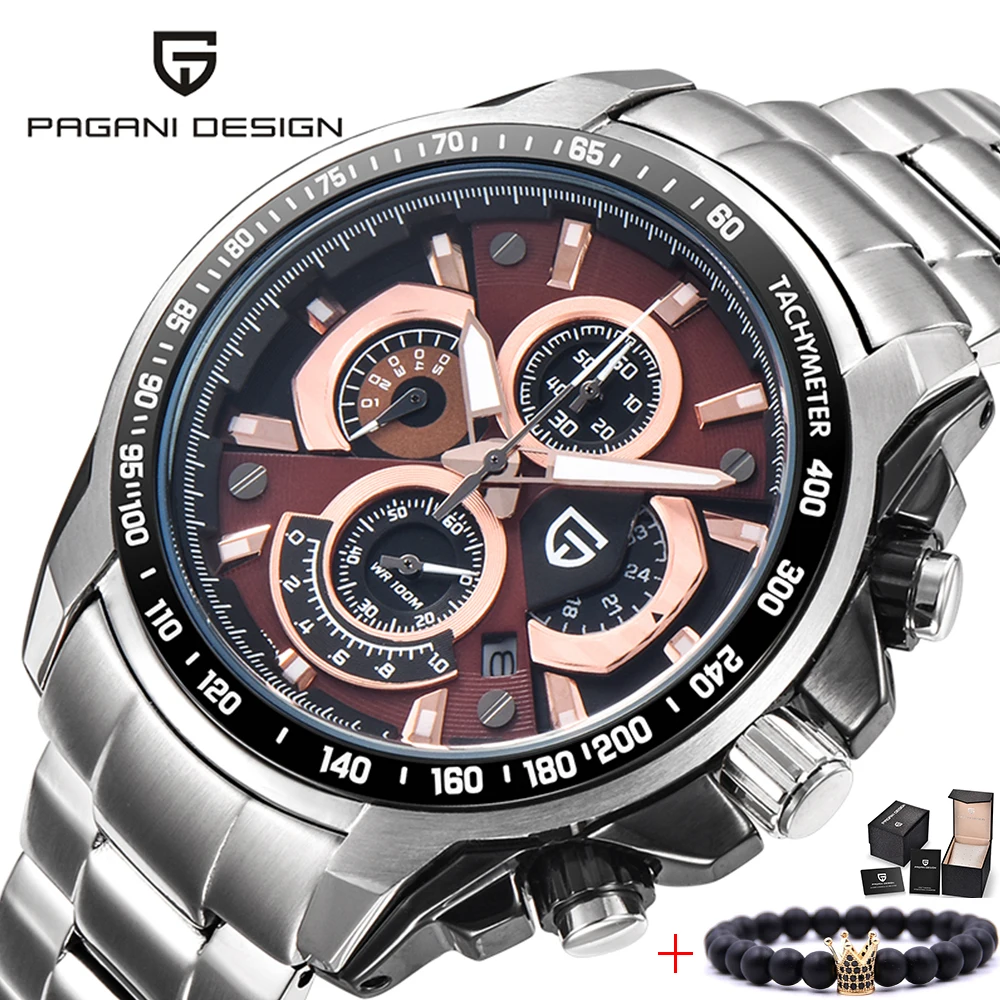 

PAGANI DESIGN Men Top Luxury Brand Unique Casual Fashion Sport Wristwatches Man Quartz Chronograph Army Waterproof Steel Watches