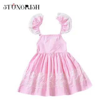 

Summer girls dress lace patchwork design cute style clothing children casual dress backless frocks summer kids clothes For 1-6Y
