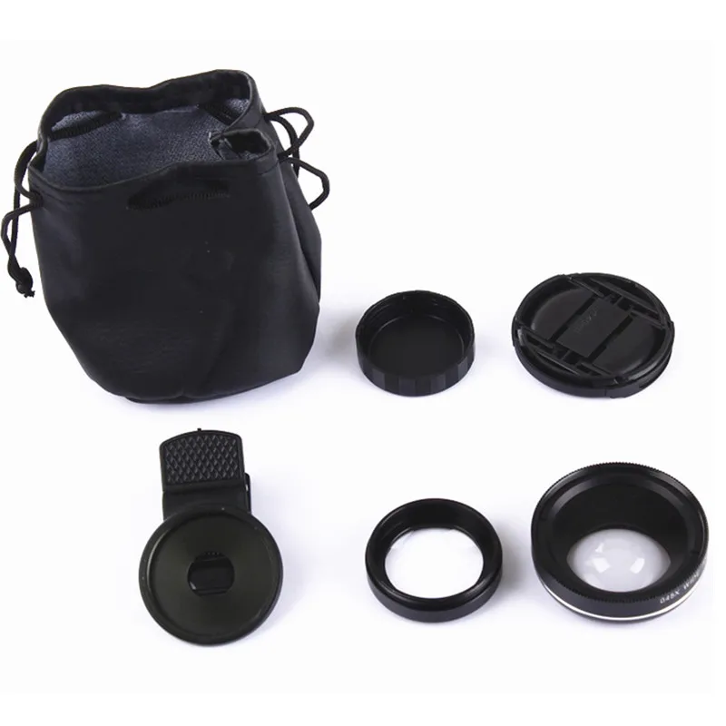 Phone Lens 2 in 1 Mobile Phone Lens 0.45X HD Wide Angle Lens+12.5X Macro Lens For Samsung Sony Smartphones 37mm Thread Clip Phone Len
