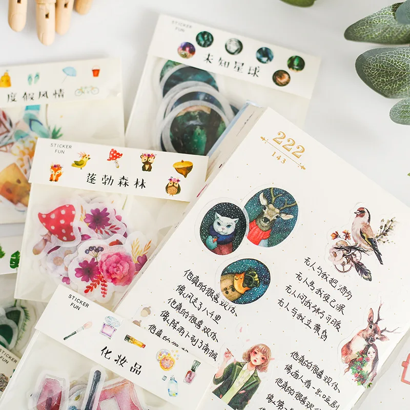 

Original Handbook Sticker Watercolor Washi Sticker Cute Cartoon DIY Album Decoration Ancient Fairy Sticker