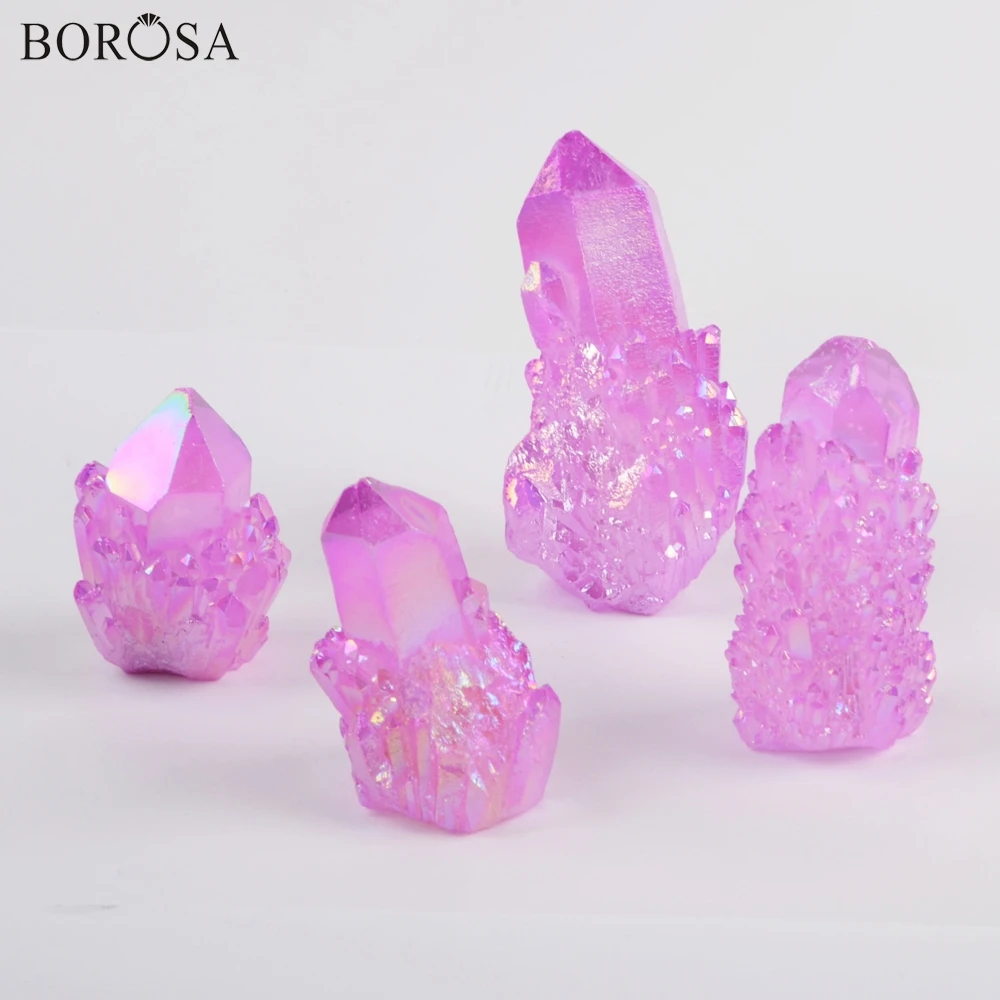 Украшения BOROSA 5 шт. опт покрытие радужной аурой кварцевые титановые с кристаллами