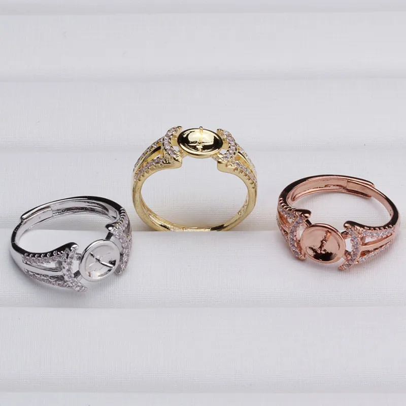 

Hot Cheap Ring Mountings Base Findings, Adjustable Ring Jewelry Setting Parts Fittings for Akoya Edison Pearls Jade Coral Beads