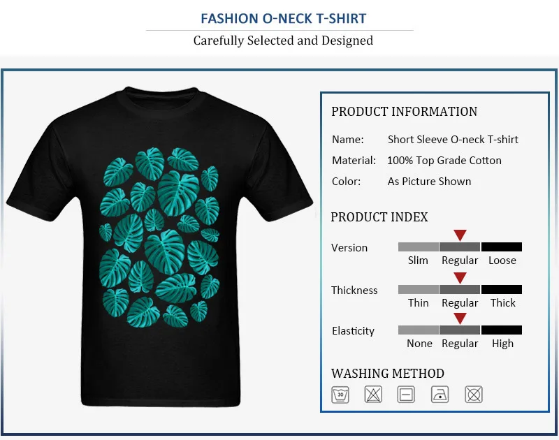 Tropical Leaf Monstera Plant Pattern T-shirts New Fashion Mens Lovers Day Tops Tees Personalized Sweatshirts O-Neck Pure Cotton Tropical Leaf Monstera Plant Pattern