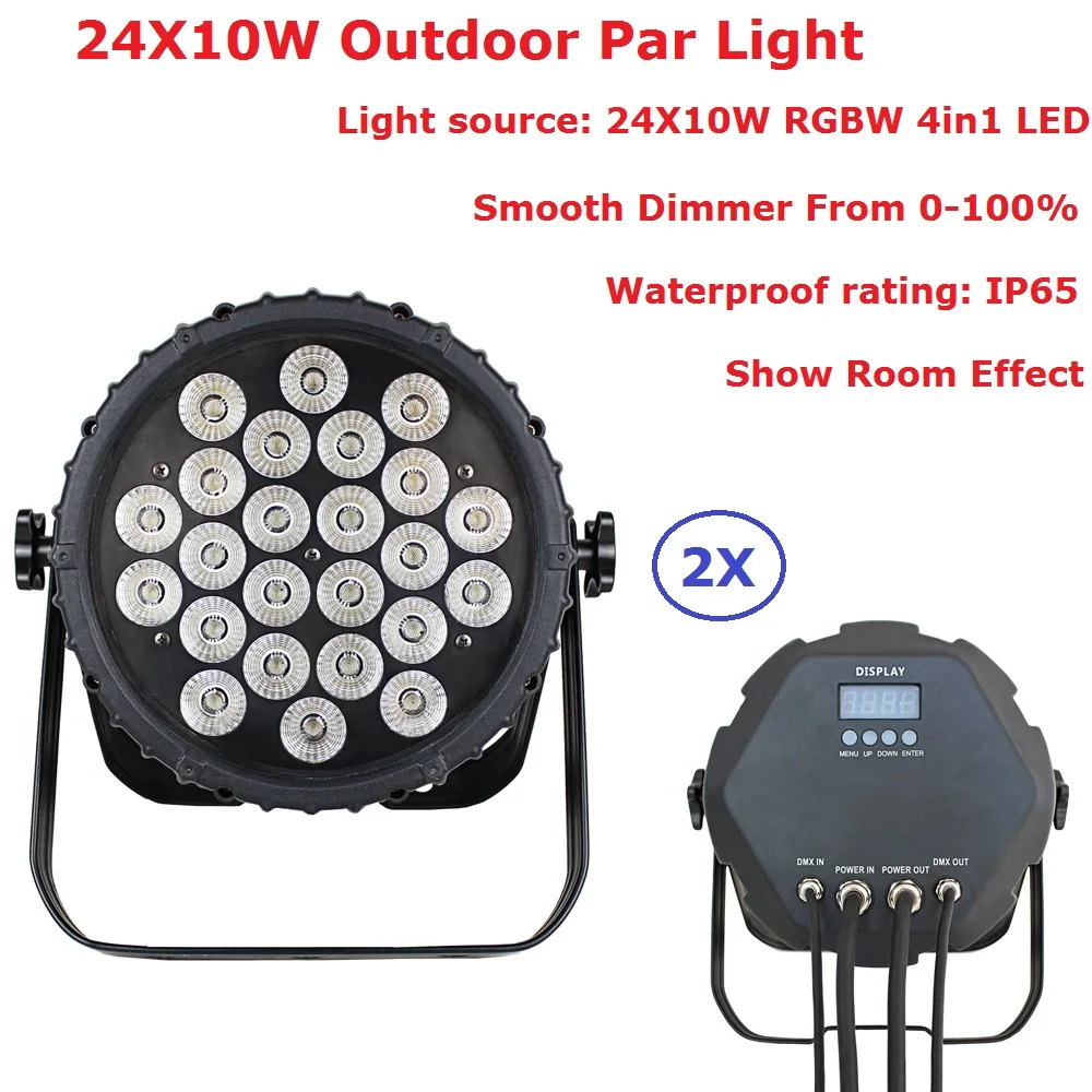 Коробка посылка 24X10 Вт Водонепроницаемый Par фары RGBW 4 цвета открытый Применение светодио дный Par Банок 110-240 В диско Dj вечерние показать