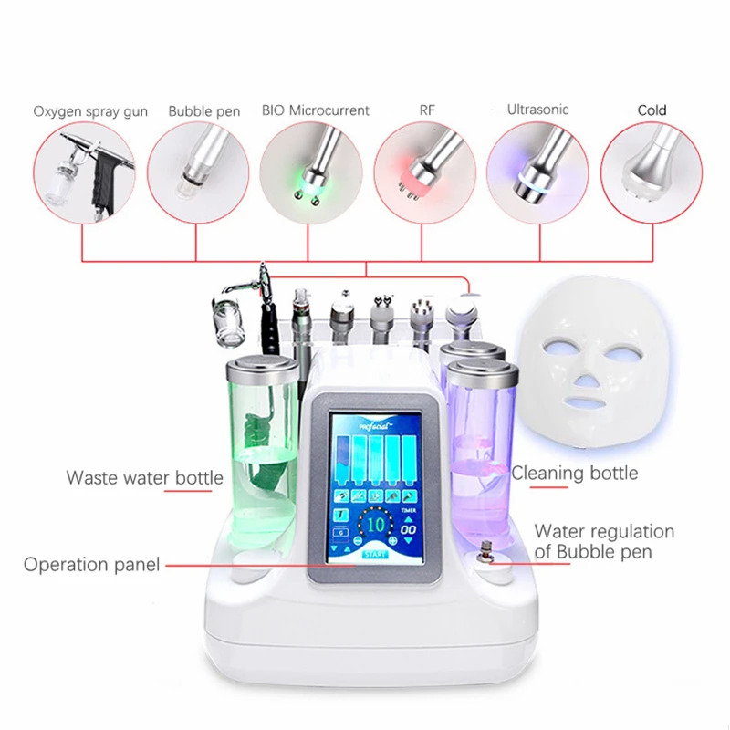  7 in 1 water oxygen facial machine BIO for deep cleansing exfoliating skin whitening anti-acne face
