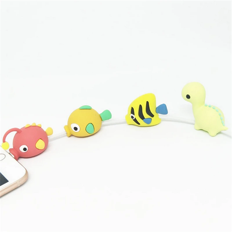 1 шт. kawaii кабель укуса животное для iphone протектор в форме намотки собака укус телефон аксессуар игрушка для розыгрыша Забавный