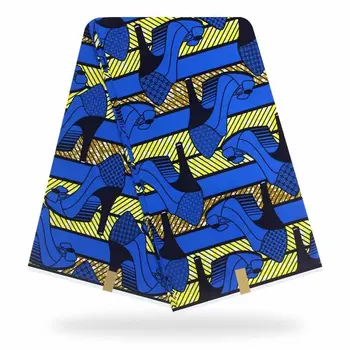 

ESEWING High Quality Ankara African Wax Print Fabric 100% Cotton 6 Yards Ghana Nigeria Wax Fabric For Sewing Dress 071149