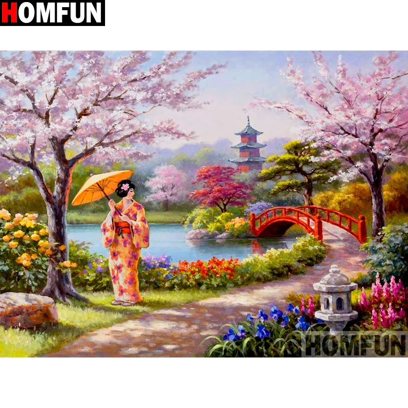 Алмазная вышивка HOMFUN A14140 5D картина сделай сам с квадратными/круглыми бусинами