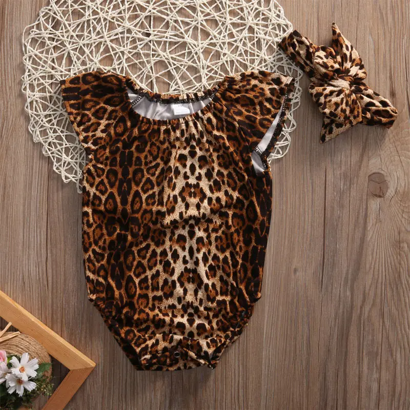 2 шт./комплект детский леопардовый комбинезон для новорожденных|newborn infant|baby clothes
