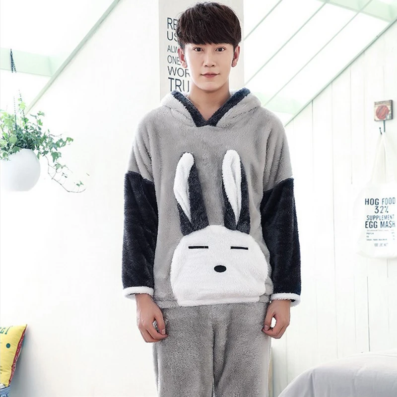 New Winter Warm Men Pijama hombre Pajamas Men Pyjama homme pyjamas Women Couples Cartoon Pajamas