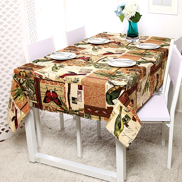 2016 New Arrivel Mediterranean Style Vintage Cotton Tablecloth Table