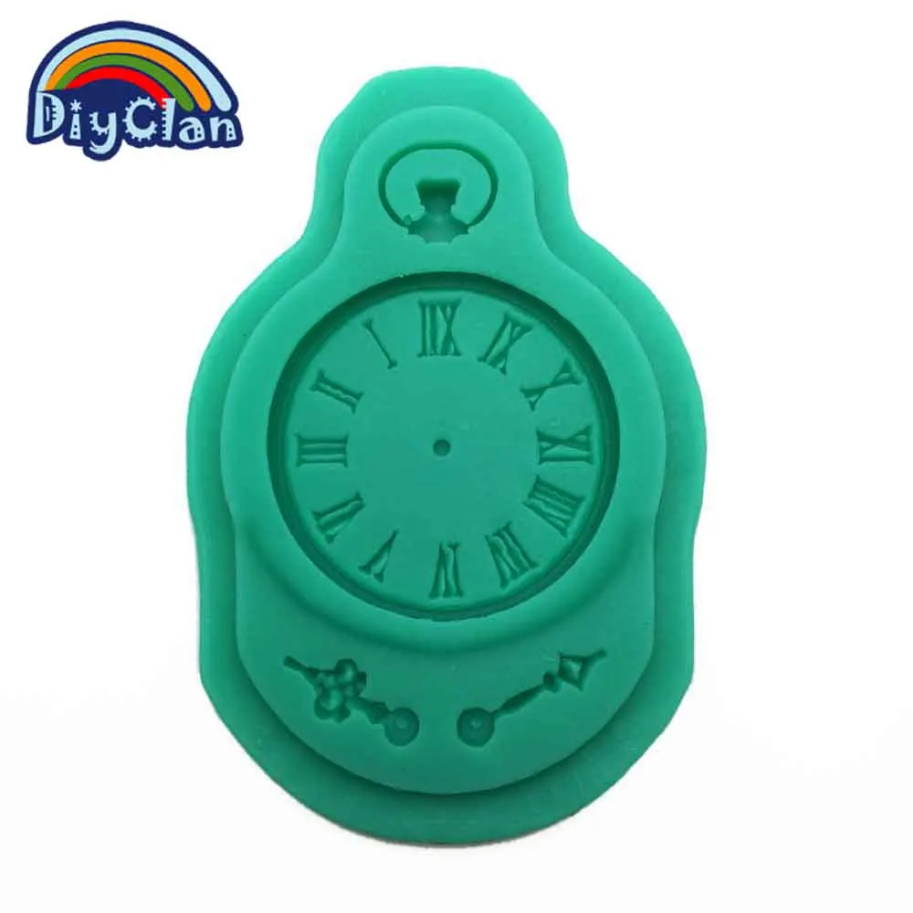 New Pocket watch silicone fondant cake molds alarm clock chocolate mold