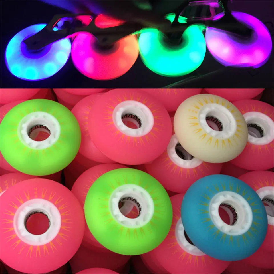 8 PCS/SET Led Lighting Inline Skate Wheels 90A Flash Roller Wheels