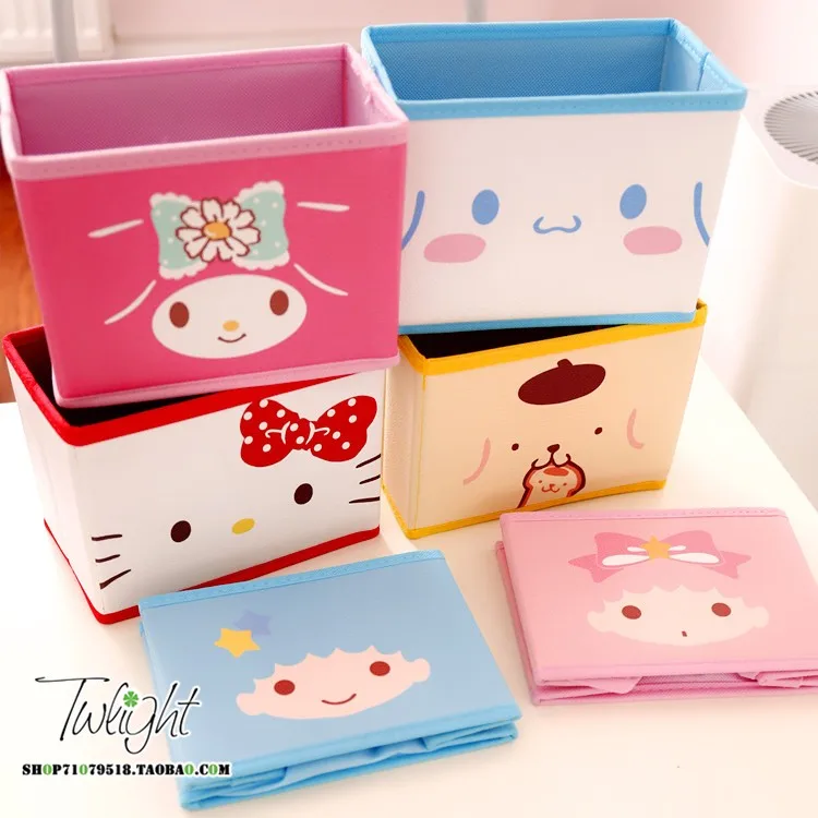 Мультфильм рисунок «Hello Kitty» My Melody Cinnamoroll Собака пудинг собака персонажи Little Twin Stars милые косметички игрушка складной ящик для хранения сумка