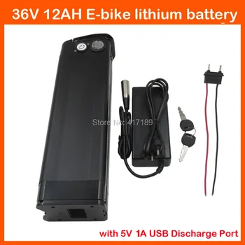 

500W 36V Scooter Electric Bike battery 36V 12AH Lithium 18650 battery pack with USB Port 2A charger and 15A BMS Bottom Discharge