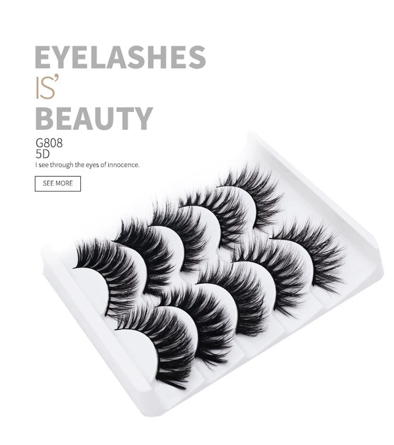 3D Mink Lashes False Eyelashes Natural Makeup Eyelash Extension Long Cross Soft Fake Eye Lashes Handmade Mix Nagarak Russian Hot (1)