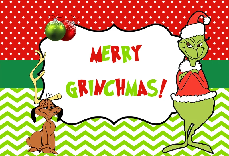 Sensfun красный и в зеленый горошек Grinch Рождество фон Фото фоны вечерние баннер событий 7x5ft