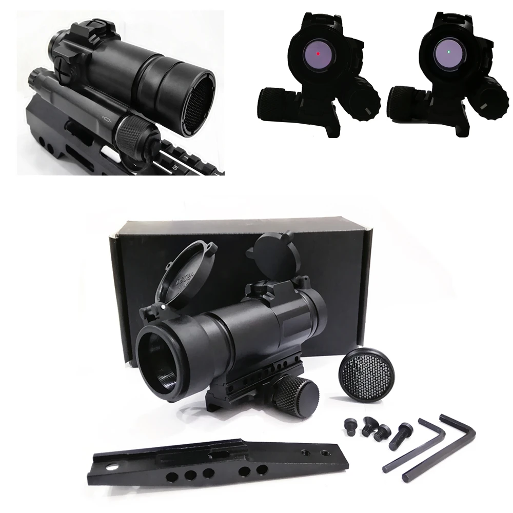 

FIRECLUB New Tactical M4 1x 33mm 2MOA Red & Green Dot Optic Sight Scope 20mm Rail Mount