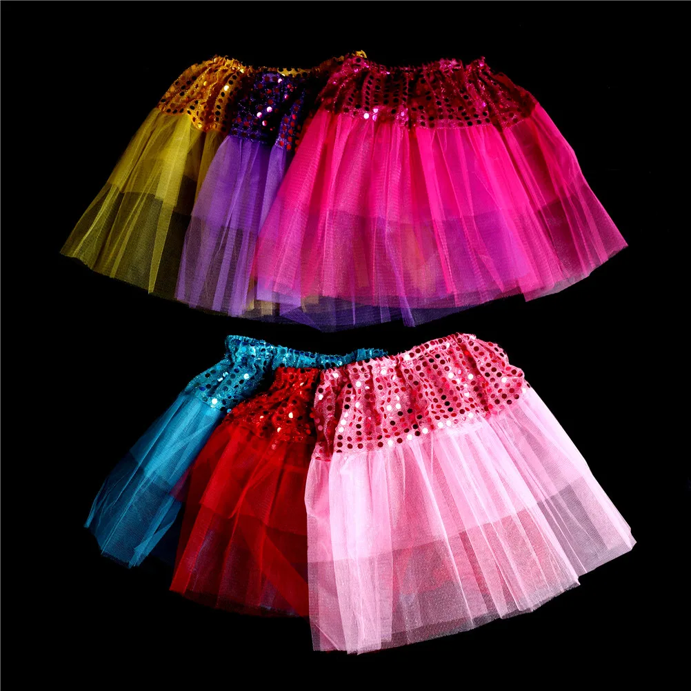 2018 Summer Baby Star Glitter Dance Tutu Skirt For Girl Sequin Tulle
