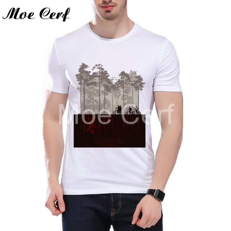 New Arrival 2017 Stranger Things Men T Shirt Looking for the Upside Down T-Shirt Short Sleeve Tops Harajuku Boy Tee shirt L5-204