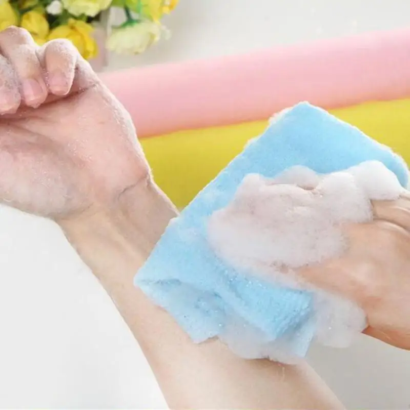 

Nylon Mesh Bath Shower Body Washing Clean Exfoliate Puff Scrubbing Towel Cloth Scrubbers Body Face Wash Cleaning Tool