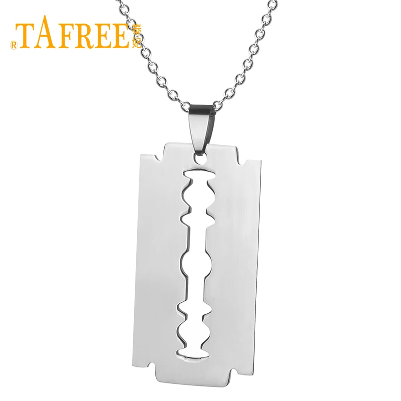 TAFREE не выцветает нержавеющая сталь бритвенные лезвия подвеска ожерелья для