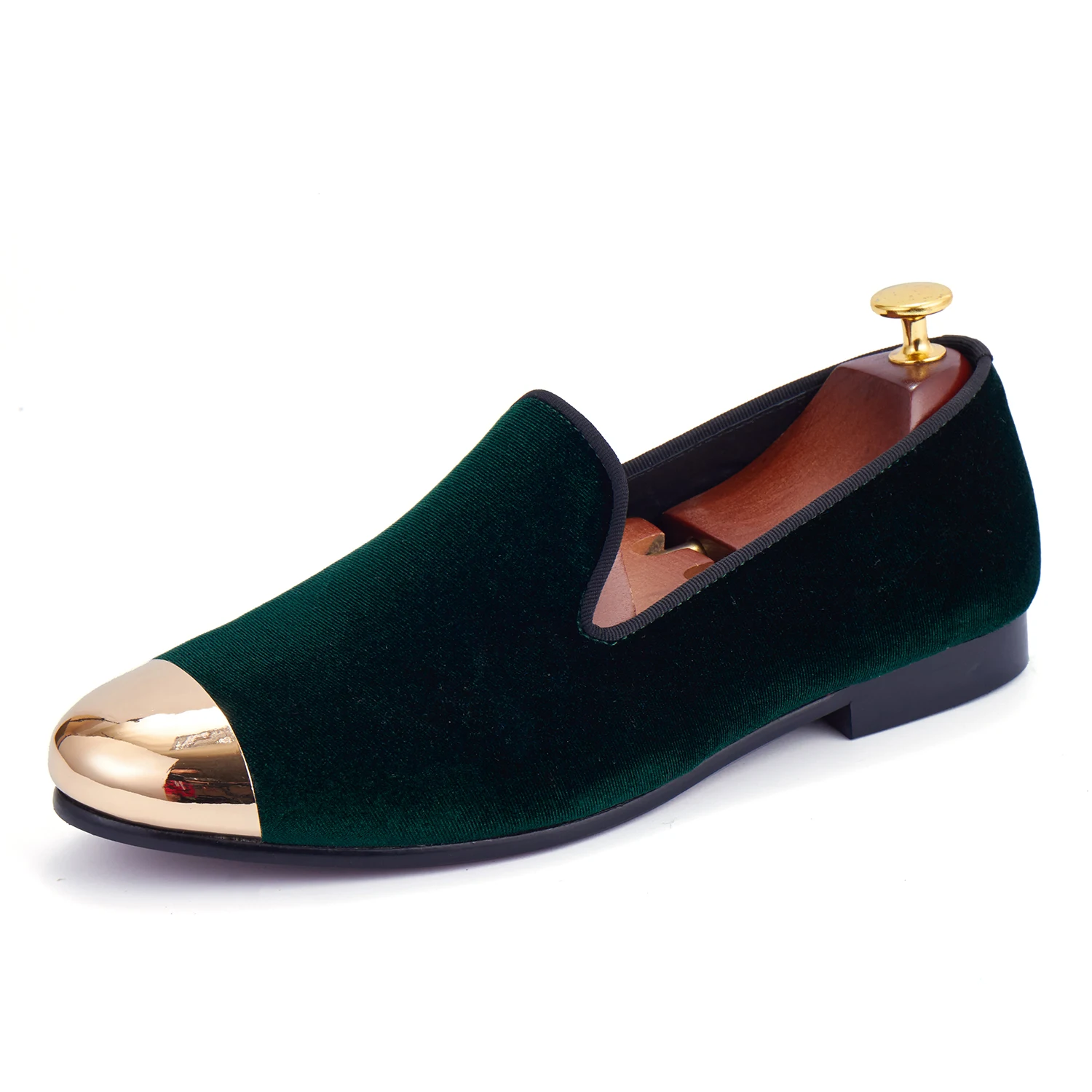 Harpelunde Hot Sell Men Promotion Shoes Green Velvet Slippers Cap Toe Wedding Shoes Size 6 14-in 