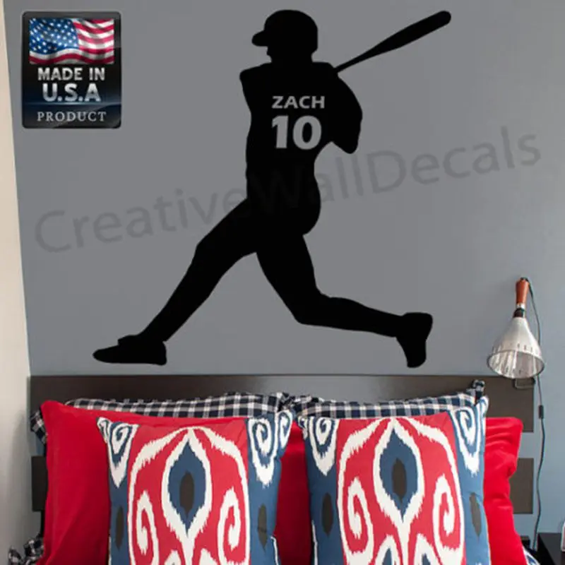Dctal Baseball Car Windows Sticker Name Sports Decal Posters Vinyl Wall Decals Pegatina Decor Mural Baseball Sticker