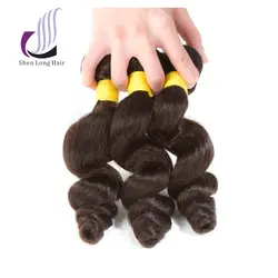 SHENLONG волосы распущены волна цельнокроеное платье 8-26 дюймов не Реми Малайзии пучки волос плетение 100% натуральный Цвет человеческих волос