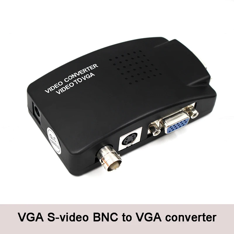 Convertidor de vídeo BNC a VGA para PC, portátil, TV, RCA, s video  compuesto, AV a PC, VGA, LCD, adaptador, caja de interruptor para CCTV,  DVD, DVR|Cables VGA| - AliExpress