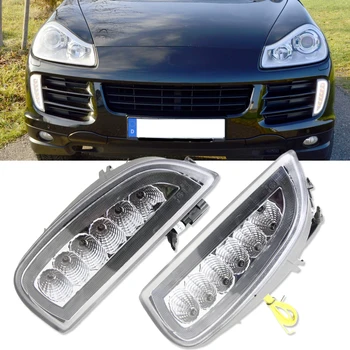 

1 Full set White/Yellow LED DRL / LED Turn signals position light for Porsche Cayenne I 957 9PA 2006-2010 Daytime Running Light