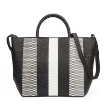 Banlear женская сумка из натуральной кожи в черно-белую полоску с рисунком аллигатора, женские Офисные Сумки, сумки GFG91632