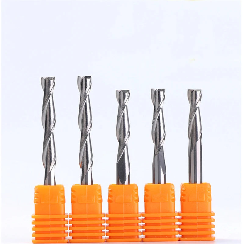 

2pcs 6mm Two Flutes Spiral CEL 17-62mm Milling Cutter CNC End Mill router bit for wood carbide router Cutting tools